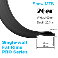 Single-wall Pro-Series Fat Bike Carbon Rim Snow Bike Rim 26er (width:100mm,depth:20.3mm)