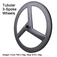 Carbonfan Road Bike Tubular Carbon 3 Spoke Wheels