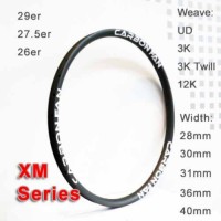 T700 Symmetric &  Asymmetric Hookless carbon rim UD / 3K Twill / 3K / 12K mountain bike XM series (width:28mm, 30mm, 31mm, 36mm, 40mm)