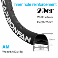 Width:42mm Depth:25mm 29er carbon mountain bike rims Protection of inner hole reinforcement