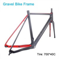 Carbon Bike Frame Gravel bikes 700*40C Carbon CycloCross Bike Frame Cadre carbone Disc brake Di2 Carbon bike frame Matte