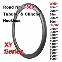 T700 / T800 / T1100 700C carbon road rim XY series ( Depth: 25mm, 28mm, 35mm, 38mm, 40mm, 44mm, 45mm, 50mm, 55mm, 60mm, 80mm) 
