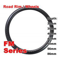 700C Carbon Clincher & Tubular Road Rim FM Series ( Depth: 30mm, 35mm, 40mm, 45mm, 50mm, 56mm, 86mm )