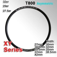 T800 Tubeless Asymmetric Carbon Mountain Bike Rim XY series ( Width: 27mm, 30mm, 30.5mm, 32mm, 33.5mm, 35mm, 37mm, 38.5mm, 40mm, 42mm )