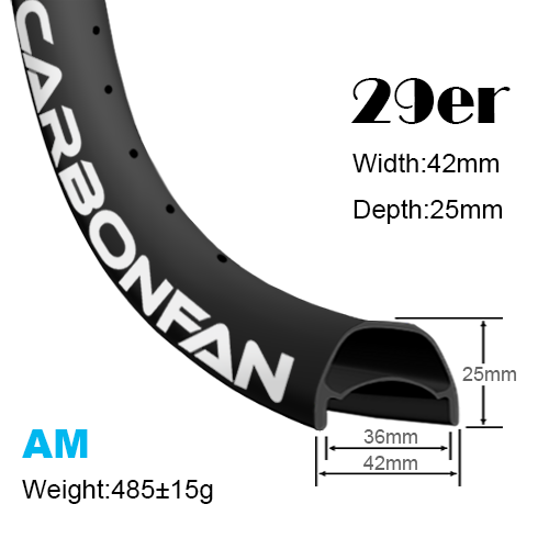29" plus 42mm Width Carbon MTB Bicycle Rim for AM/CX/DH Tubeless 29er MTB rim