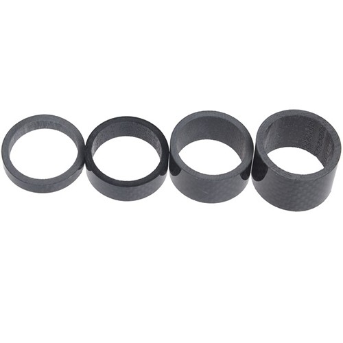 Carbonfan Cycling Accessories 4 Pieces Carbon Bike Stem Spacer 5/10/15/20 mm Washer Headset Bicycle Spacer Kit for Bike Fix Refit