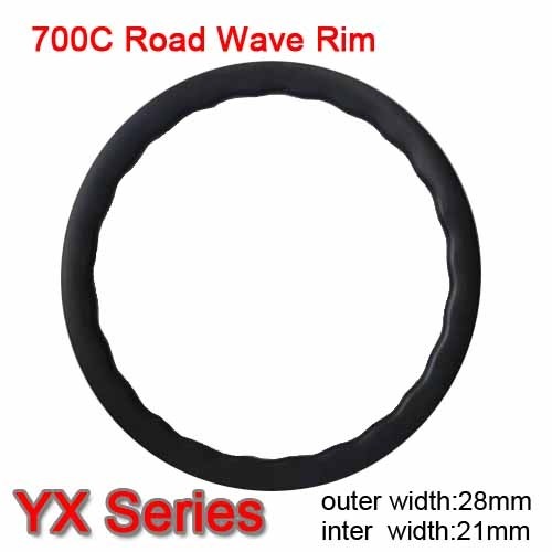 Carbonfan T700 / T800 Width 28mm Clincher / Hookless / Tubular  Road Wave Rim YX Series ( Depth: 35mm, 40mm, 45mm, 50mm, 55mm, 65mm )