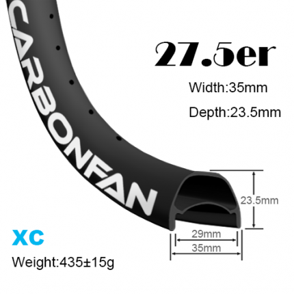 Width:35mm Depth:23.5mm 27.5er carbon mountain bike rims 650B classic Cross country